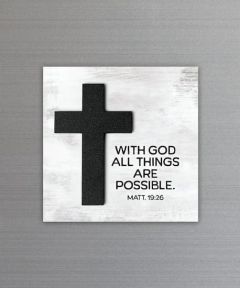 Plaque Magnet Crafted-Cross W/God All Things 6667