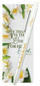 Gel Pens Bkmk Set-Give Thanks to the Lord White