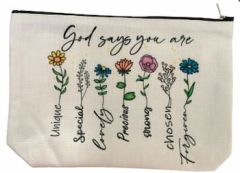 Pouch w/Zip 17-God Says You are Unique