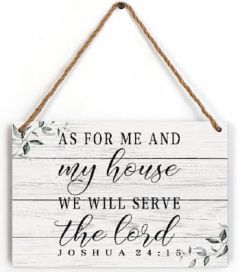 Plaque Wooden 9-As for Me and My House