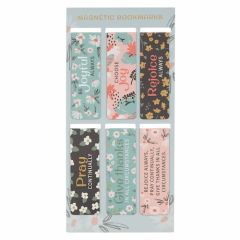 Magnetic Bookmark Set of 6-Be Joyful Mint Floral MGB133