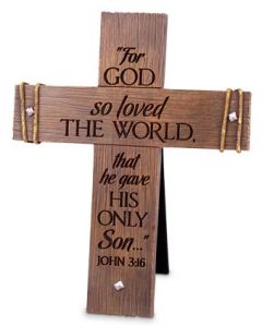 Cross CastStone: Rugged Small, For God So Loved The World 11248