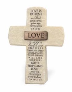 Cross Bronze Tabletop-Love Is Patient 11938