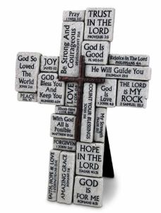 Cross-Resin TableTop: Stacked Stone Script, Gray, 11558