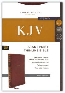 KJV Thinline Giant Print Leathersoft-Brown Indexed