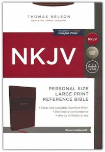 NKJV Personal Size Large Print Reference LeatherSoft Brown