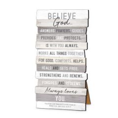 Plaque-Stacked Wood, Believe II, Small, 45038