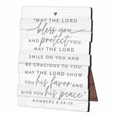 Plaque Desk-Stacked Wood The Lord Bless You 45043