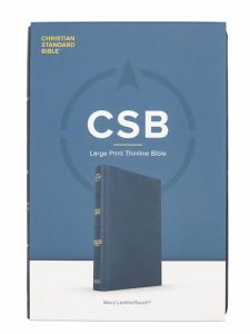 CSB Large Print Thinline Bible Navy LeatherTouch