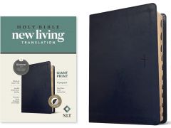 NLT Compact Giant Print LeatherLike-Navy Blue Cross Indexed 