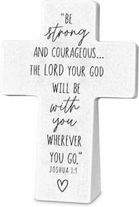 Cross-Resin TableTop: Be Strong & Courageous 11408