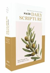NASB Daily Scripture Bible-White Olive Softcover