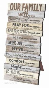 Plaque-Stacked Wood Our Family Will 45013