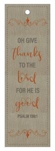Bookmark Lux-Leather: Give Thanks To The Lord