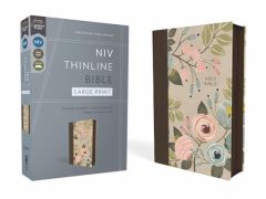 NIV Thinline Bible Large Print Leathersoft Floral Zippered