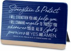 Plaque Tabletop-Strengthen & Protect Blue 40480