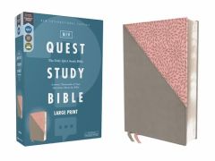 NIV Quest Study Bible Large Print LeatherSoft-GrayPink