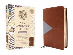 NIV Application Bible Personal Size LeatherSoft-Brown Blue