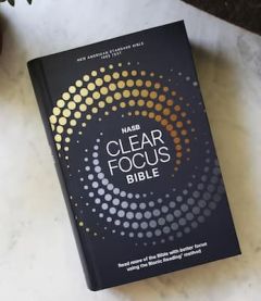 NASB Clear Focus Bible-Hardcover Charcoal Gold