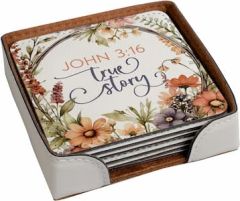 Coaster Set/6- John 3:16 True Story 7551