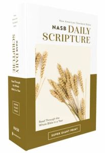 NASB 95 Daily Scripture Bible Super Giant-Whtie Gold Softcover