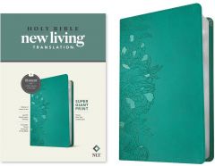 NLT Super Giant Print Bible LeatherLike - Peony Rich Teal