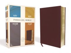 NIV KJV NASB Amplified Parallel Bible Bonded Leather-Burgundy