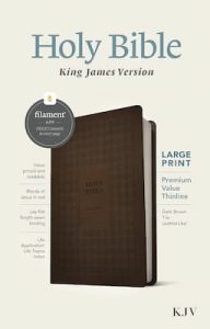 KJV Premium LARGE Print Value Thinline Bible LeatherLike-Dark Brown