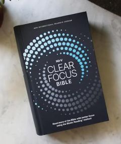 NIrV Clear Focus Bible-Hardcover Charcoal Blue