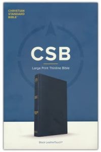 CSB Large Print Thinline Bible LeatherTouch-Black