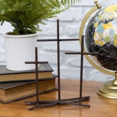 TableTop Cross of 3-Metal Golgotha Nail TCM-100