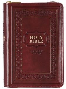KJV Large Print Bible, Compact FauxLeather, Burgundy Zipper, KJV171