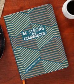 Be Strong and Courageous-365 Devotions Fathers FauxLeather
