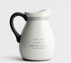 Ceramic Pitcher-Pour On The Blessings J8358