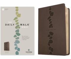 NLT Daily Walk Bible LeatherLike-Stepping Stones Dark Taupe