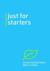 Just for starters, seven foundational bible study with light blue cover book