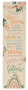 Bookmark Sunday School Set of 10-I Know the Plans, Peach Floral, BMP133