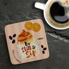 Coaster: Absorbent Diatomite Square-Be Still & Sip