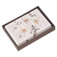 Boxed Cards Set of 20-Thank You White Magnolia BXC035