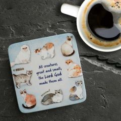 Coaster: Absorbent Diatomite Square-All Creatures (Cat)