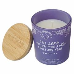 Candle in Glass Jar-I Will Not Fear Lavender & Sage CDL032