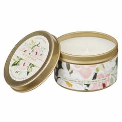 Candle in Tin-He Is Our Peace Cactus Flower CDL036