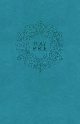 NKJV Value Thinline Large Print LeatherSoft-Turquoise, Red Letter