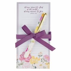 Magnetic Notepad and Pen Gift Set- Draw Near to God FN079