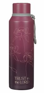 Stainless Steel Water Bottle Trust in the Lord Plum Floral