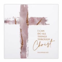 Plaque-I Can Do All Things with Cream Cross R7780