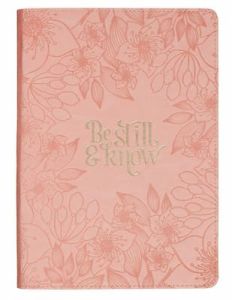 Journal: FauxLeather-Be Still and Know Pink Floral  JL1000
