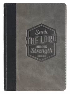 Journal: FauxLeather-Seek the Lord Black Gray JL809