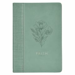 Journal: FauxLeather Faith Teal Floral JL924