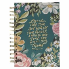 Journal: Wirebound-Love the Lord Teal Floral JLW232
